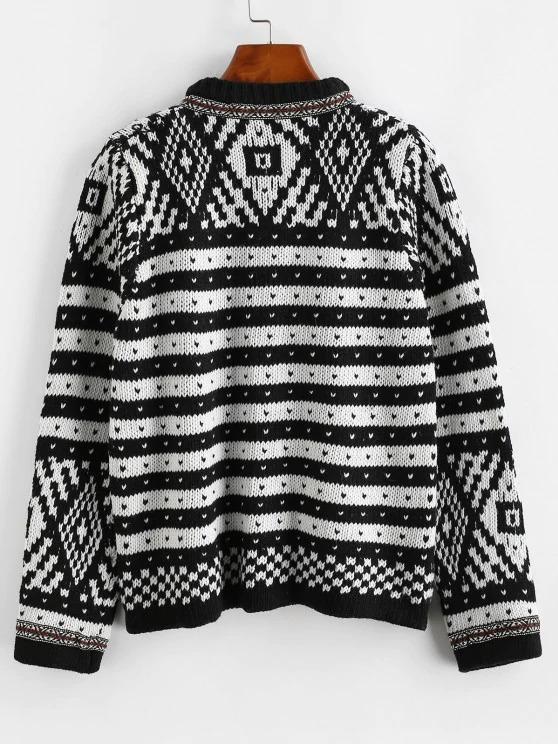Ethnic Graphic Thick Cardigan - LuckyFash™
