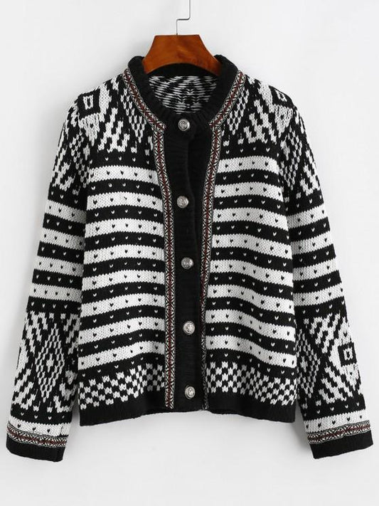 Ethnic Graphic Thick Cardigan - LuckyFash™