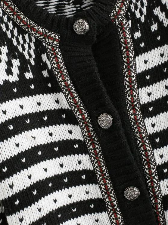 Ethnic Graphic Thick Cardigan - LuckyFash™