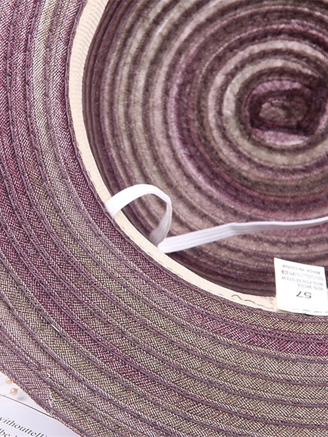 Women's Hat Bucket Hat Sun Hat Blue Pink Wine Party Outdoor Dailywear Floral Floral Stripe Portable Windproof Comfort - LuckyFash™