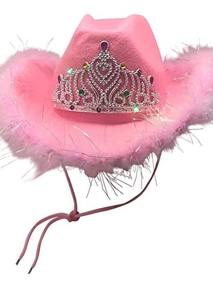 Women's Hat Bucket Hat Flat Cap Light Pink Pink Fuchsia Party Outdoor Special Occasion Beaded Star Print Comfort Warm Breathable - LuckyFash™