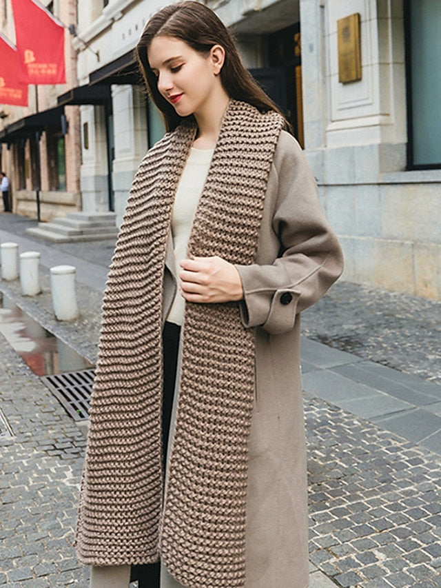 Men's Women's Scarves Daily Holiday Polyester Simple Vintage Retro Warm 1 PC - LuckyFash™