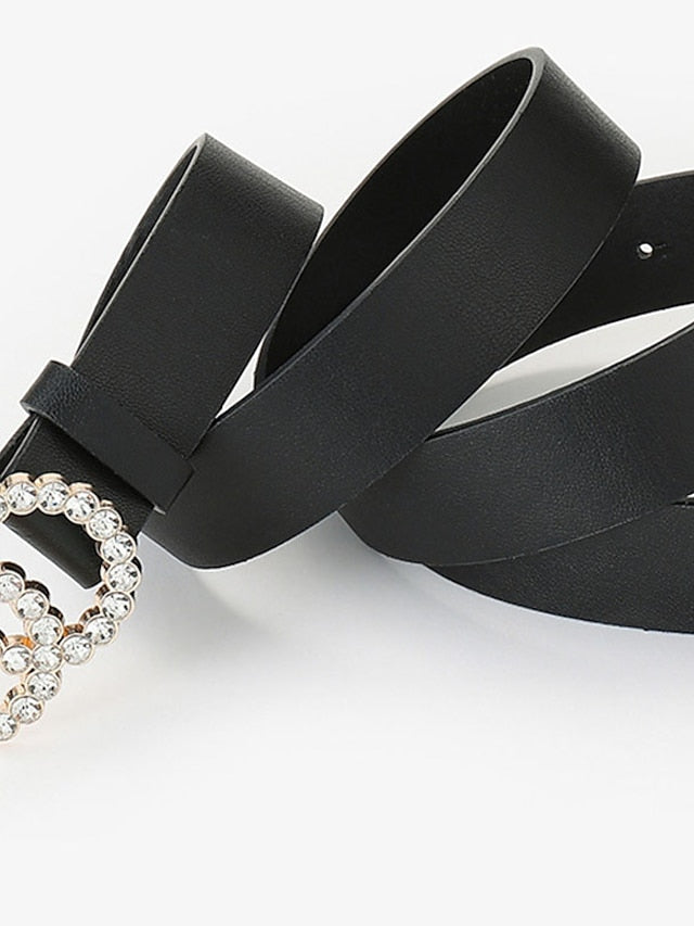 Women's Belt Leather White Black Camel Khaki Coffee Waist Belt Outdoor Street Daily Holiday Pure Color / Spring / Summer / Fall / Winter / Alloy - LuckyFash™