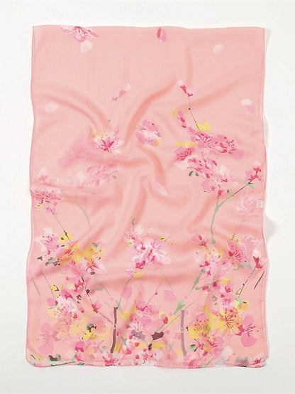 Spring Summer Fashion Floral Thin Style Chiffon Shawl Scarf Lady Print Soft Holiday Beach-up Wrap 150*50Cm - LuckyFash™