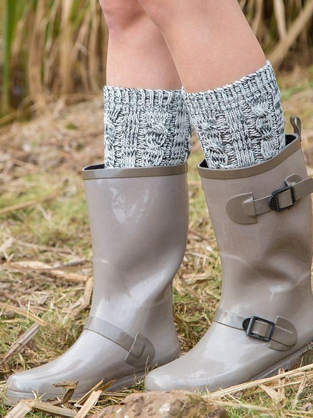 Women's Crew Socks Home Daily Spandex Acrylic Fibers Nylon Basic Casual Classic Warm 1 Pair - LuckyFash™