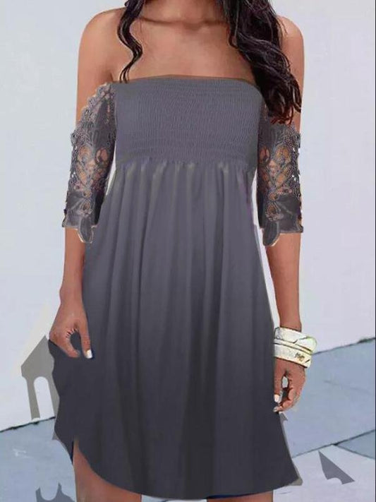 Exquisite One-line Neckline Printed Skirt - LuckyFash™