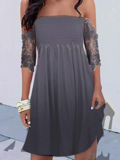 Exquisite One-line Neckline Printed Skirt - LuckyFash™