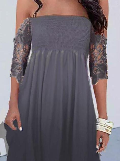 Exquisite One-line Neckline Printed Skirt - LuckyFash™