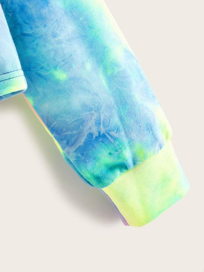 Eye and Eyelash Print Tie Dye Pullover - LuckyFash™