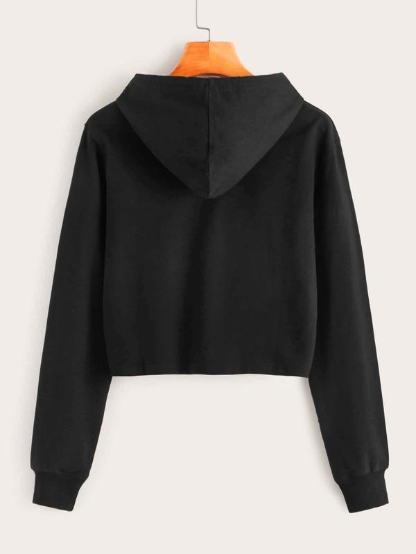 Eye And Slogan Graphic Drawstring Hoodie - LuckyFash™