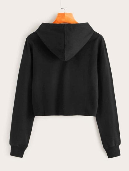 Eye And Slogan Graphic Drawstring Hoodie - LuckyFash™