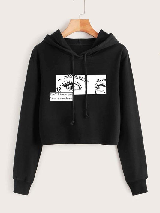 Eye And Slogan Graphic Drawstring Hoodie - LuckyFash™