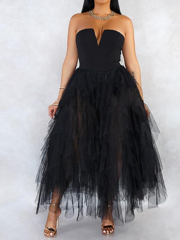 Eye Catch Mesh Sleeveless Maxi Dress - LuckyFash™