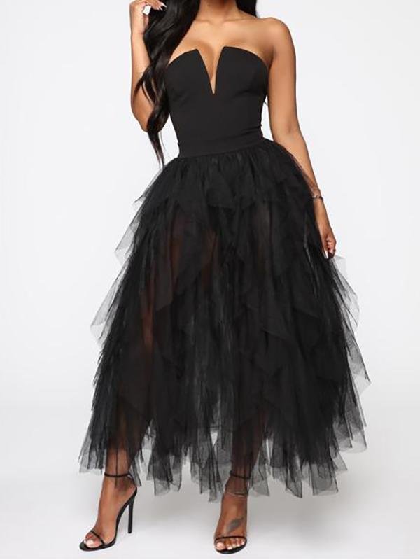 Eye Catch Mesh Sleeveless Maxi Dress - LuckyFash™