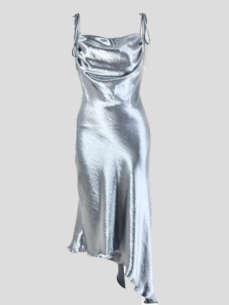 Eye-catching Irregular Square Neck Suspender Dress - LuckyFash™