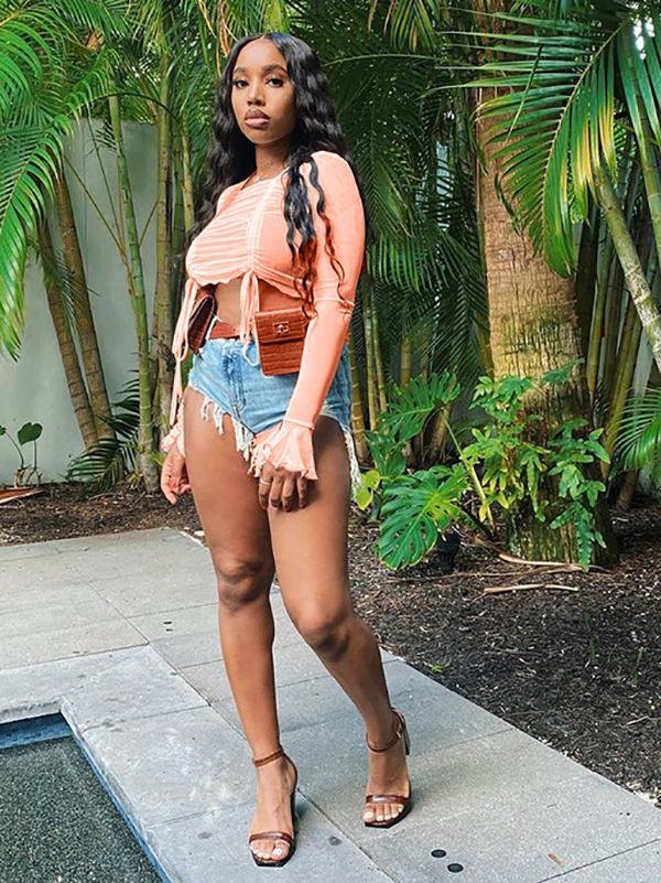 Eye-catching Micro Fringe Irregular Denim Shorts - LuckyFash™