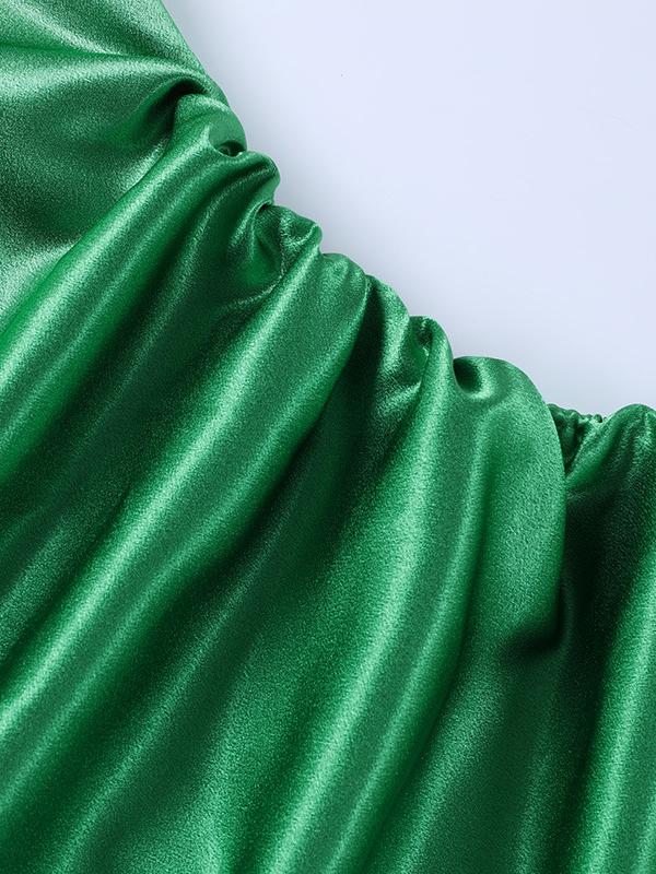 Eye-catching Satin High Slit Sling Slim Dress - LuckyFash™