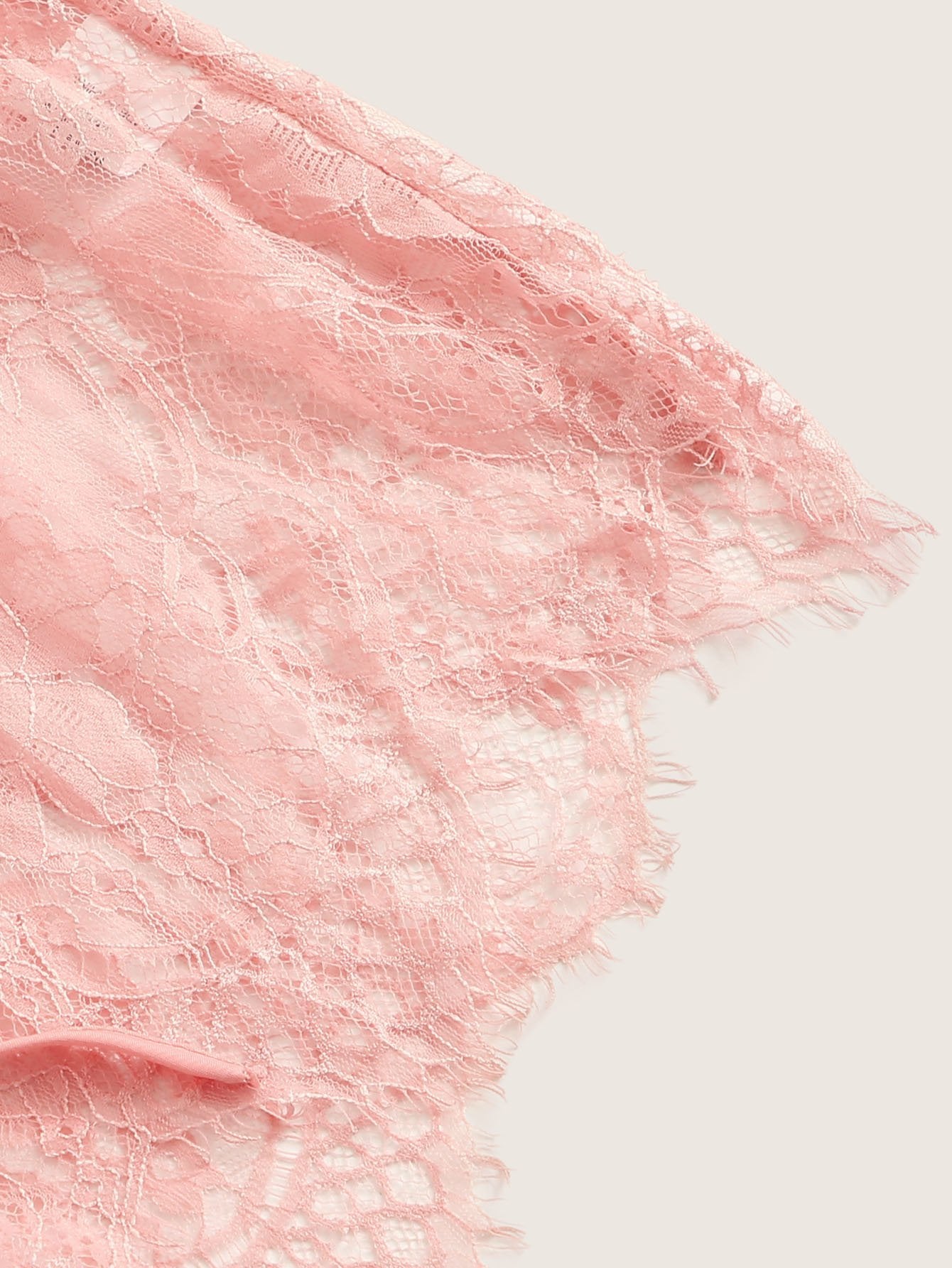 Eyelash Lace Plunging Sleep Romper - LuckyFash™