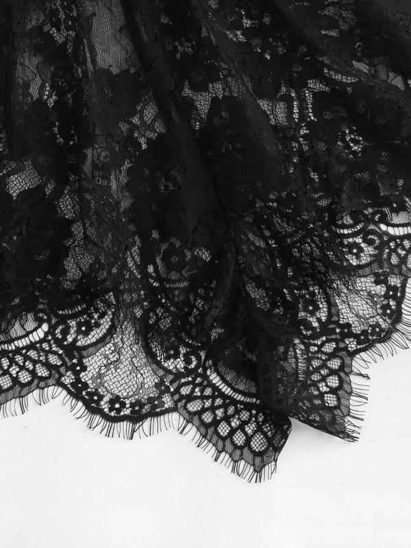 Eyelash Lace Plunging Sleep Romper - LuckyFash™