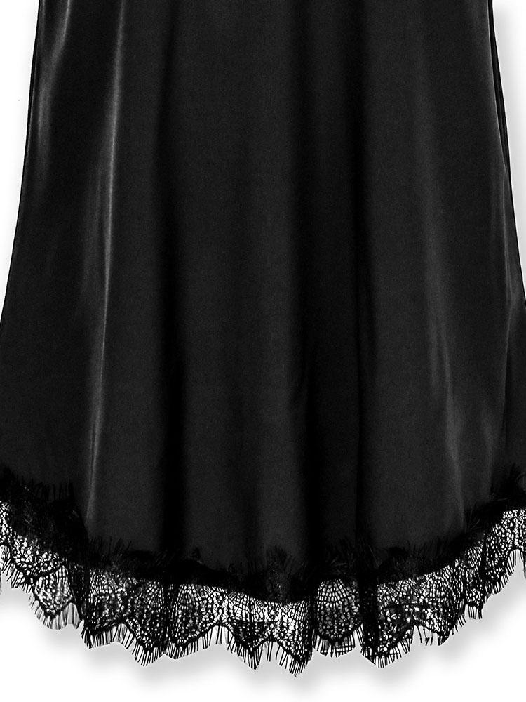 Eyelash Lace Trim Satin Sleeveless Top - LuckyFash™