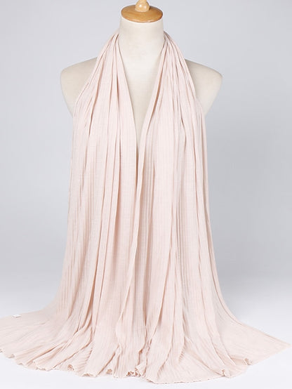 Multiple Colors Plain Solid Wrinkle Maxi Jersey Hijab Shawl Wrap Elastic Foulards Sjaal Arab Snood Islamic Muslim Headband 180*80Cm - LuckyFash™
