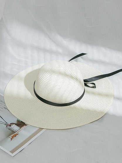 Multi Colors with Black Ribbon Beach Hat Floppy Beach Hats Personalized Beach Hat Friend Gift Summer Sun Hat - LuckyFash™