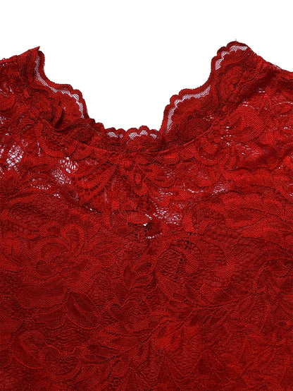 Womenâ€˜s Formal Party Dress Lace Dress Long Dress Maxi Dress Green Wine Navy Blue Black 3/4 Length Sleeve Pure Color Lace Ruched Winter Fall Crew Neck Elegant Formal Romantic 2023 S M L XL XXL - LuckyFash™