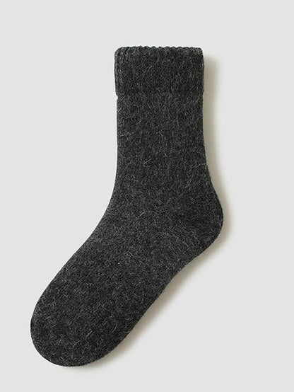 Women's Crew Socks Thick Winter Warm Socks Home Office Work Solid Color Wool Spandex Nylon Basic Casual Classic Warm Casual 1 Pair - LuckyFash™