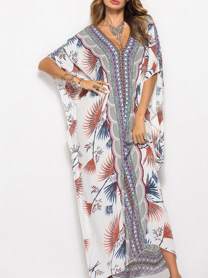 Fashion Bat Sleeve V-neck Long Dress - LuckyFash™