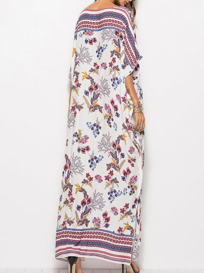 Fashion Bat Sleeve V-neck Long Dress - LuckyFash™