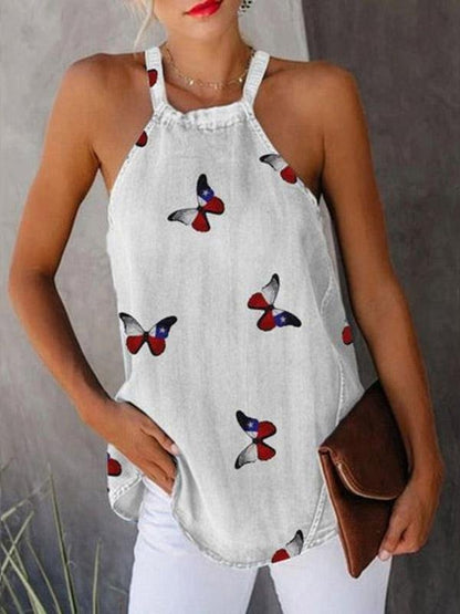 Fashion Butterfly Print Sleeveless Tank Top - LuckyFash™