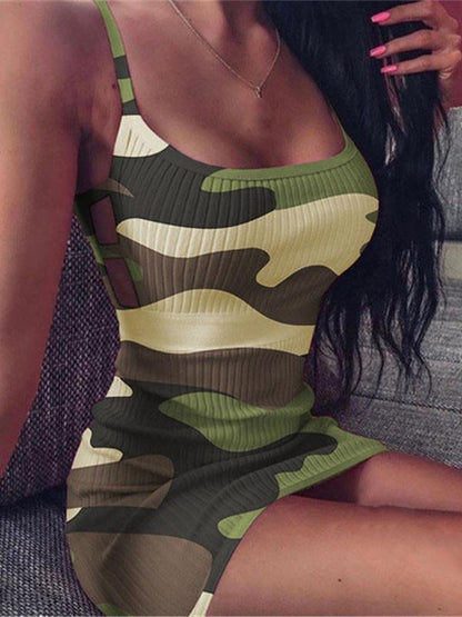Fashion Camouflage Strap Bodycon Dress - LuckyFash™