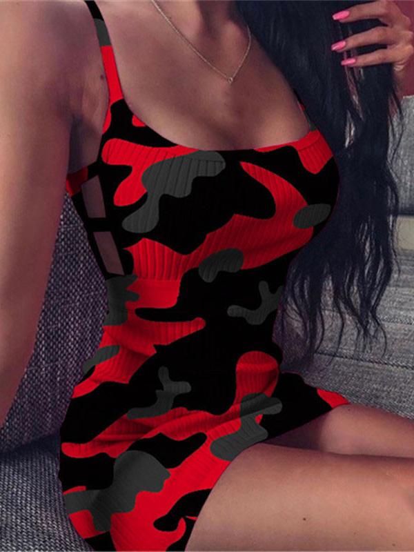Fashion Camouflage Strap Bodycon Dress - LuckyFash™