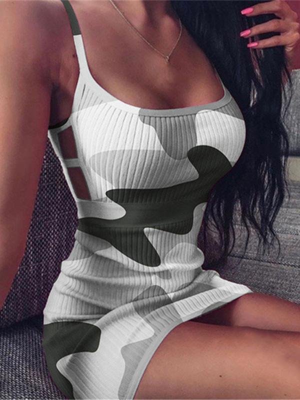 Fashion Camouflage Strap Bodycon Dress - LuckyFash™
