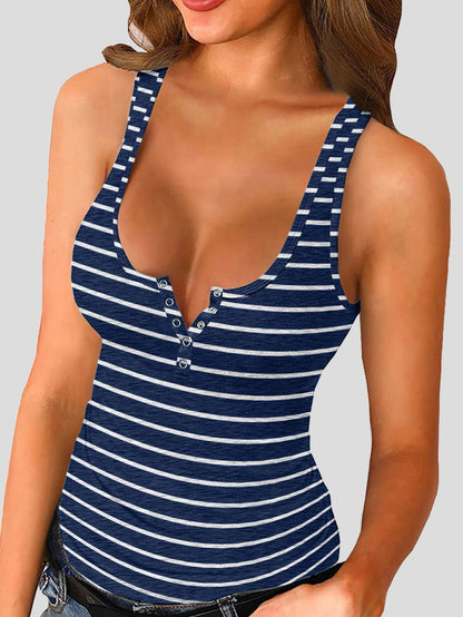 Fashion Casual U-neck Sleeveless Printed Vest - LuckyFash™