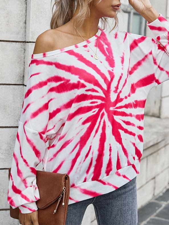 Fashion Contrast Color Tie-dye Long Sleeve T-shirt - LuckyFash™
