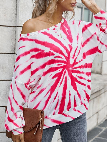 Fashion Contrast Color Tie-dye Long Sleeve T-shirt - LuckyFash™