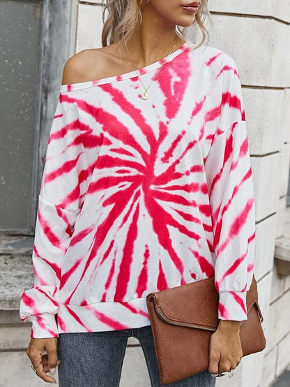 Fashion Contrast Color Tie-dye Long Sleeve T-shirt - LuckyFash™
