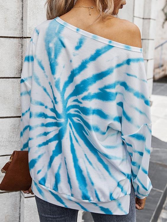 Fashion Contrast Color Tie-dye Long Sleeve T-shirt - LuckyFash™