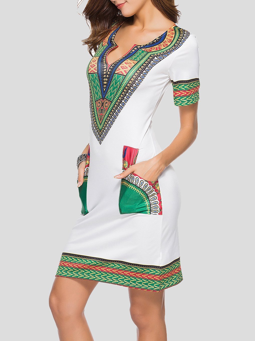 Fashion Ethnic Print Pocket Dress - LuckyFash™