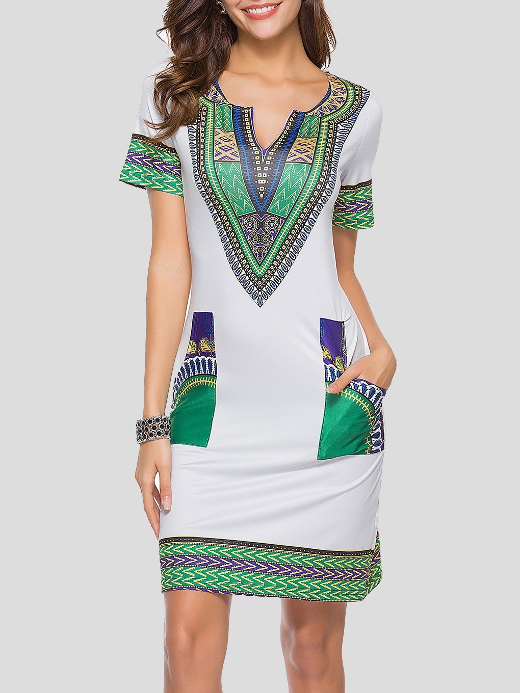 Fashion Ethnic Print Pocket Dress - LuckyFash™
