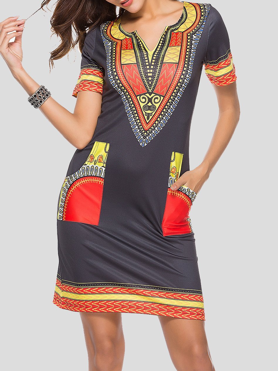 Fashion Ethnic Print Pocket Dress - LuckyFash™