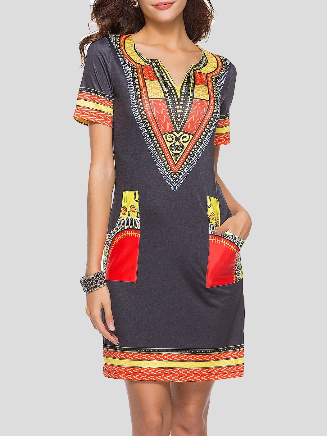 Fashion Ethnic Print Pocket Dress - LuckyFash™