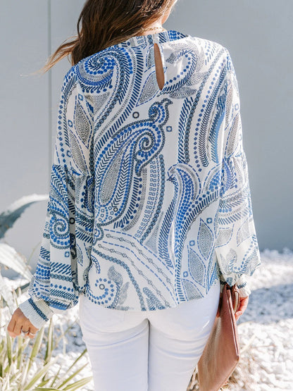 Fashion Floral Print Puff Sleeve Shirt - LuckyFash™