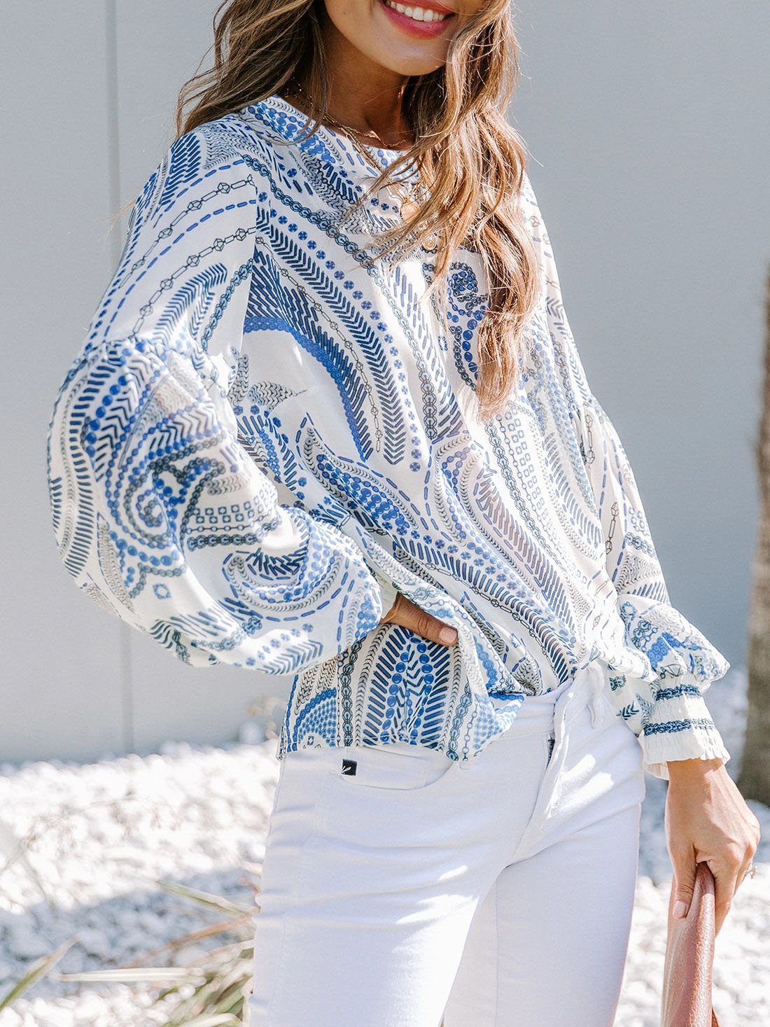 Fashion Floral Print Puff Sleeve Shirt - LuckyFash™