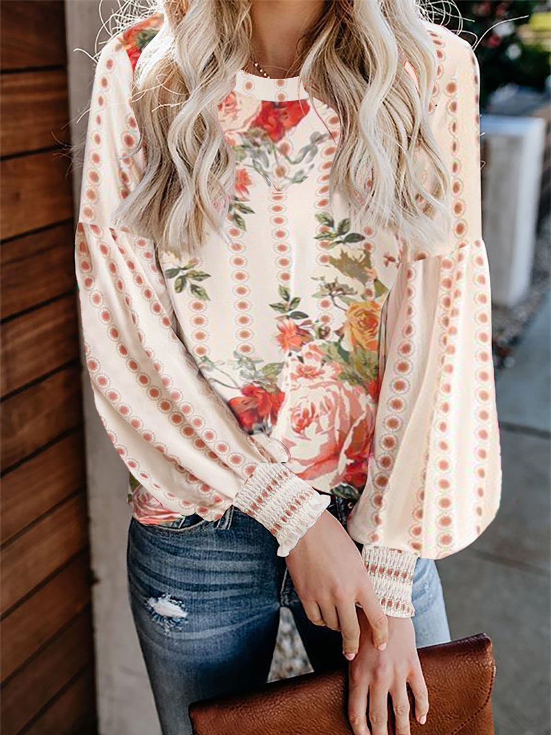 Fashion Floral Print Puff Sleeve Shirt - LuckyFash™
