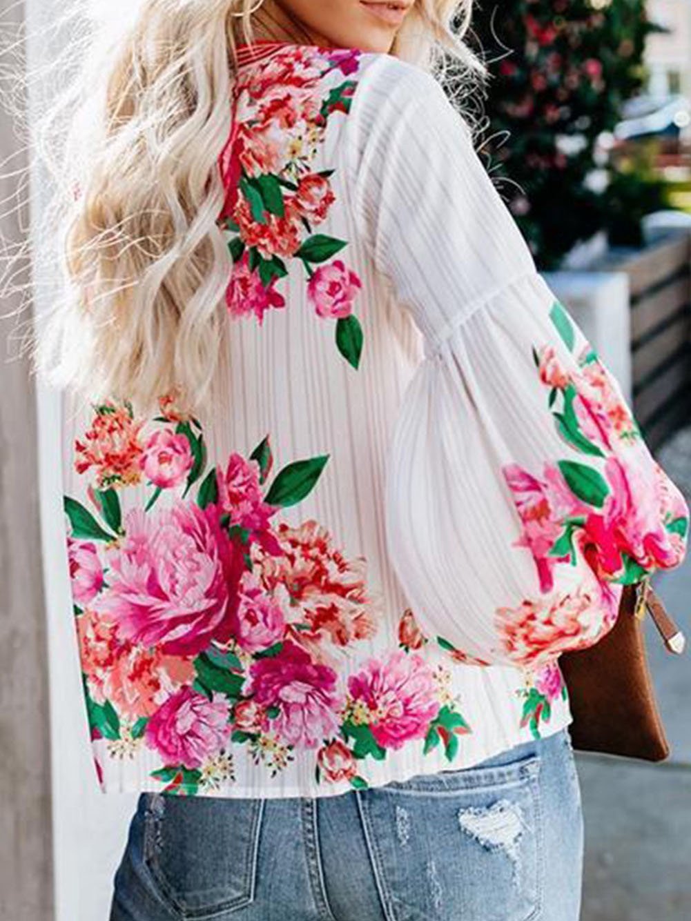 Fashion Floral Print Puff Sleeve Shirt - LuckyFash™