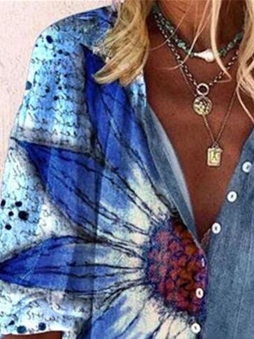 Fashion Flower Printed Button-up Shirt - LuckyFash™