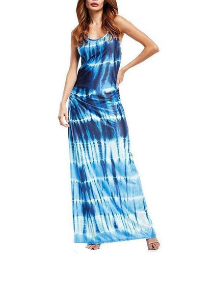 Fashion Gradient Color Scoop Neck Sleeveless Maxi Dress - LuckyFash™