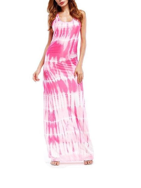 Fashion Gradient Color Scoop Neck Sleeveless Maxi Dress - LuckyFash™